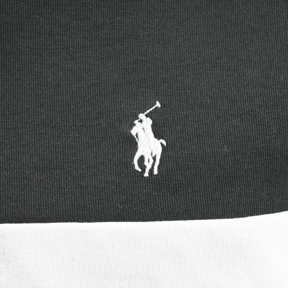 Polo Ralph Lauren Hoodie Mens XS Regular Black White Yellow Blue Colorblock Pony